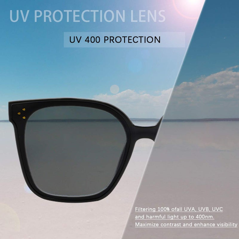 MAXJULI Oversized Sunglasses for Women Men UV Protection (C3 White Frame/Black Lens) - Image 3